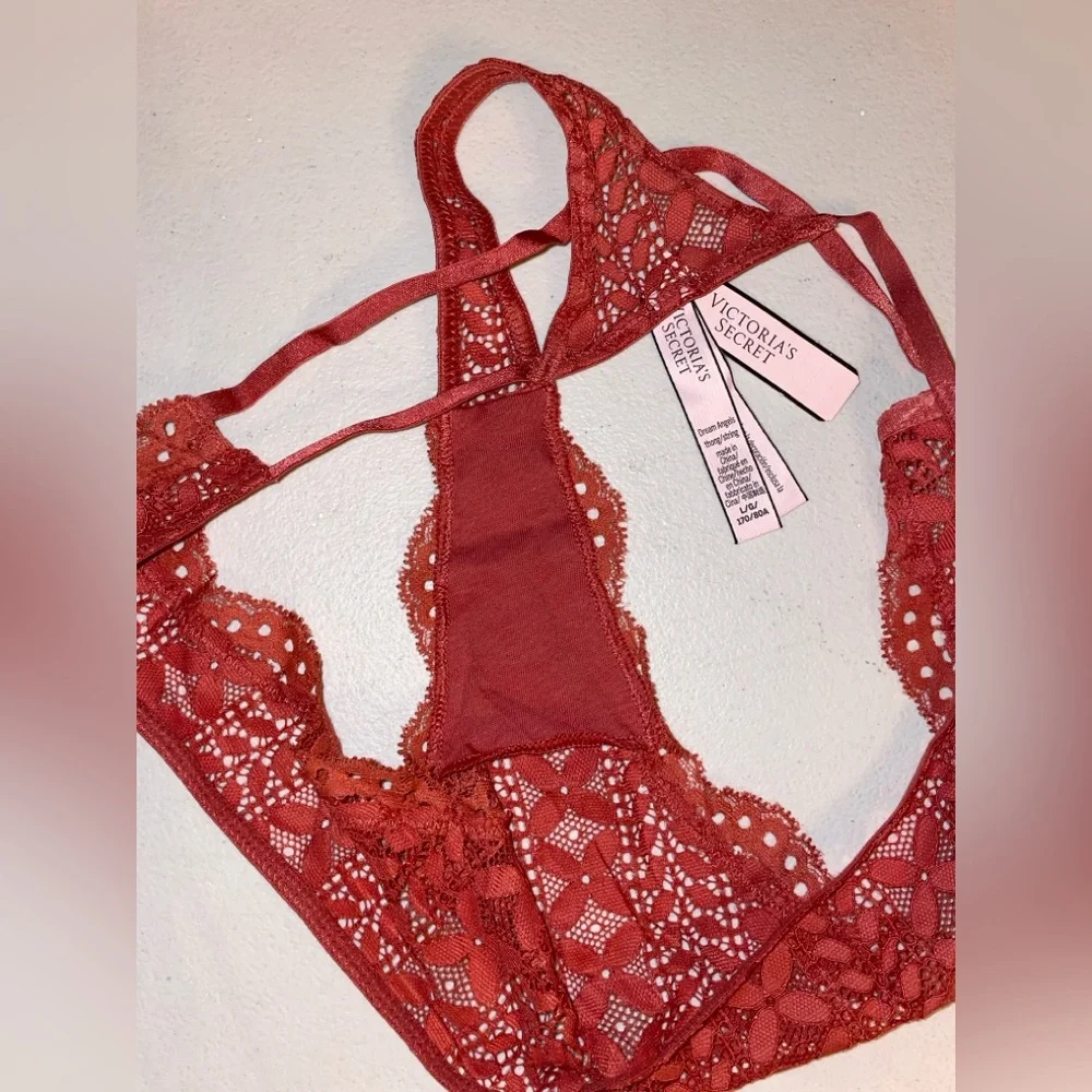 Victoria's Secret Dream Angels Lace Thong Rust Lace Panties 🆕 🪽🪽 VS Panty - Picture 4 of 10